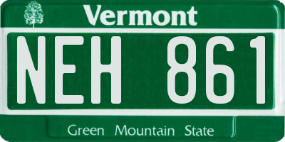 VT license plate NEH861