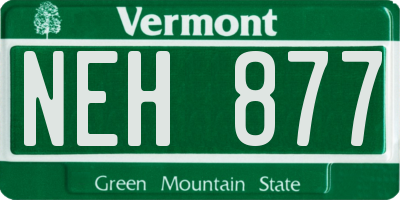 VT license plate NEH877