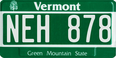 VT license plate NEH878