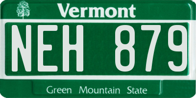 VT license plate NEH879