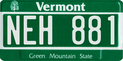 VT license plate NEH881