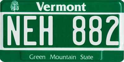 VT license plate NEH882