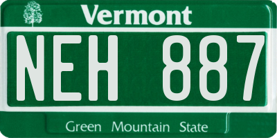 VT license plate NEH887