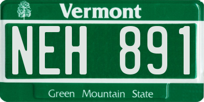 VT license plate NEH891