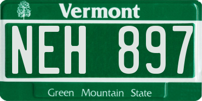 VT license plate NEH897