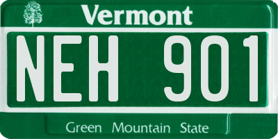VT license plate NEH901