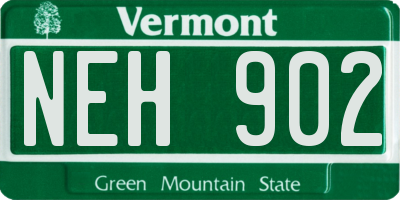VT license plate NEH902