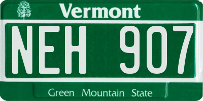 VT license plate NEH907