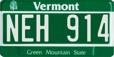 VT license plate NEH914