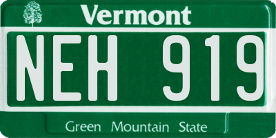 VT license plate NEH919