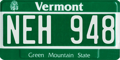 VT license plate NEH948