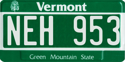 VT license plate NEH953
