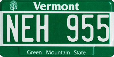 VT license plate NEH955