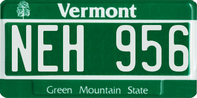 VT license plate NEH956
