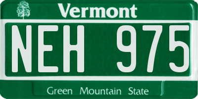 VT license plate NEH975