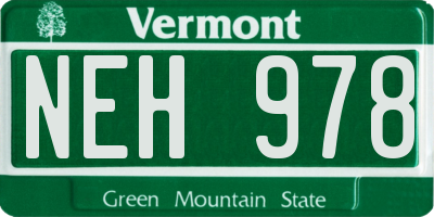 VT license plate NEH978