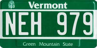 VT license plate NEH979