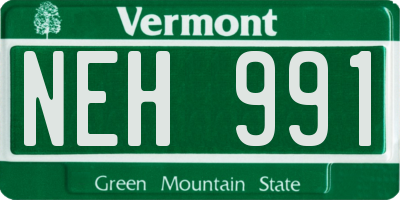 VT license plate NEH991