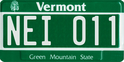 VT license plate NEI011