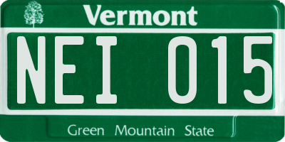 VT license plate NEI015