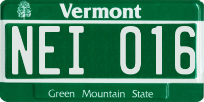 VT license plate NEI016