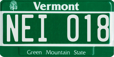 VT license plate NEI018
