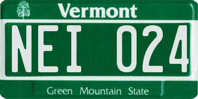 VT license plate NEI024