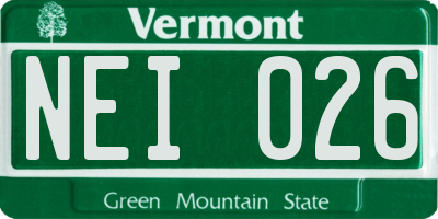 VT license plate NEI026