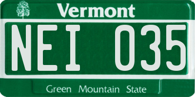 VT license plate NEI035