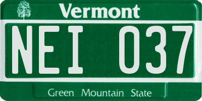 VT license plate NEI037