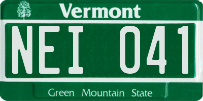 VT license plate NEI041