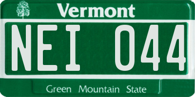 VT license plate NEI044