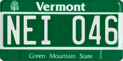VT license plate NEI046