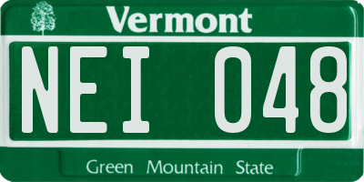 VT license plate NEI048