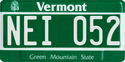 VT license plate NEI052