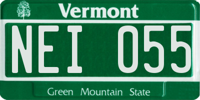 VT license plate NEI055