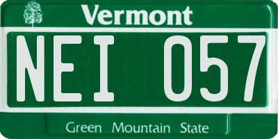 VT license plate NEI057