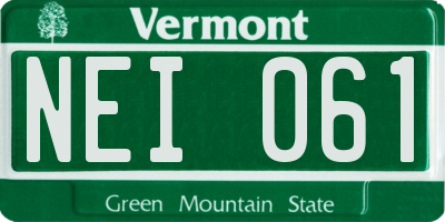VT license plate NEI061