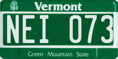 VT license plate NEI073
