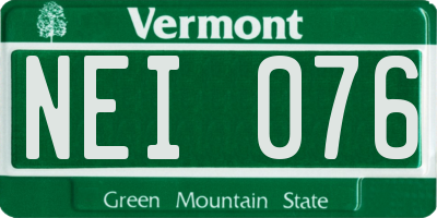 VT license plate NEI076