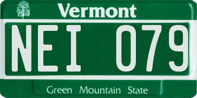 VT license plate NEI079
