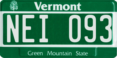 VT license plate NEI093