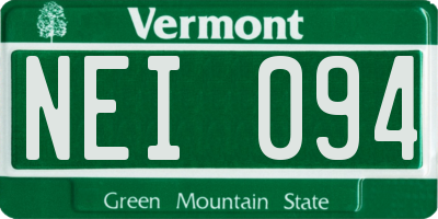 VT license plate NEI094