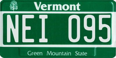 VT license plate NEI095