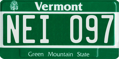 VT license plate NEI097