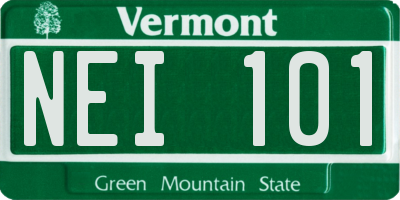 VT license plate NEI101