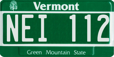 VT license plate NEI112