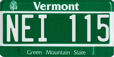 VT license plate NEI115