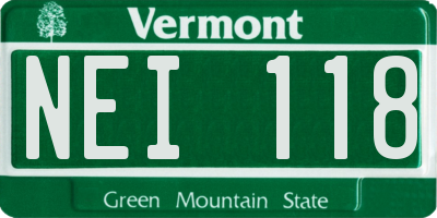 VT license plate NEI118