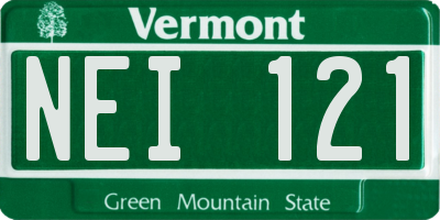 VT license plate NEI121